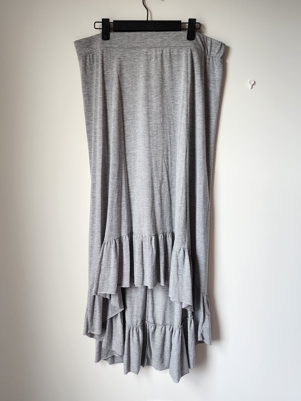 Light Gray Ruffle High-Low Skirt - Picture 2 of 15
